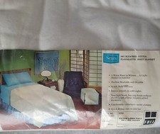 Vtg NOS 60s SEARS Bleached Organic White Cotton Lightweight Blanket FREE US SHIP