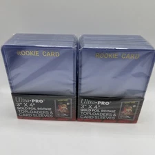 Ultra Pro 3X4 GOLD FOIL ROOKIE 35pt Toploaders & Card Sleeves 2 Packs of 25