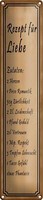 Blechschild Spruch 10X46Cm Rezept FüR Liebe TüTe 2 Herzen Dekoration