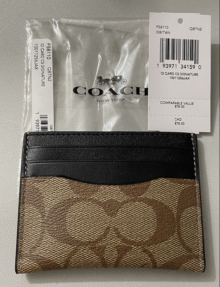 Coach F58110 ID Card Badge Case Signature PVC Leather MFSRP $78 | eBay