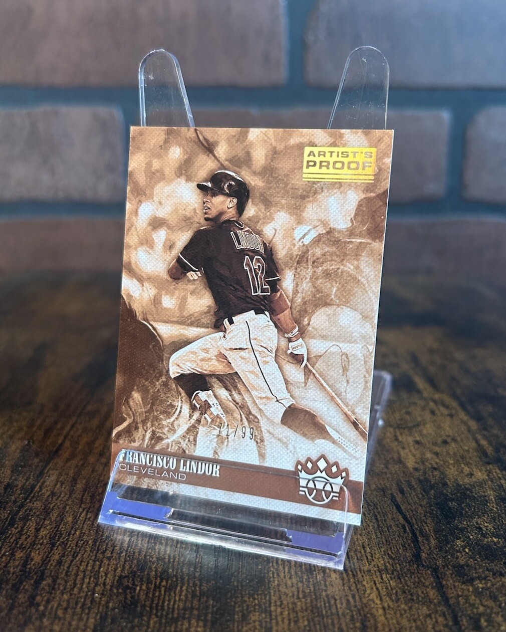 2018 Panini Diamond Kings Sepia Artist Proof #65 Francisco Lindor /99