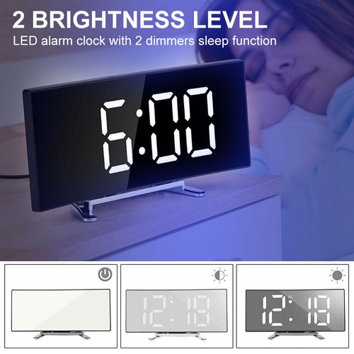 Bedside Digital Clock LED Display Desk Table Time Temperature Alarm Modern Decor - Picture 5 of 12