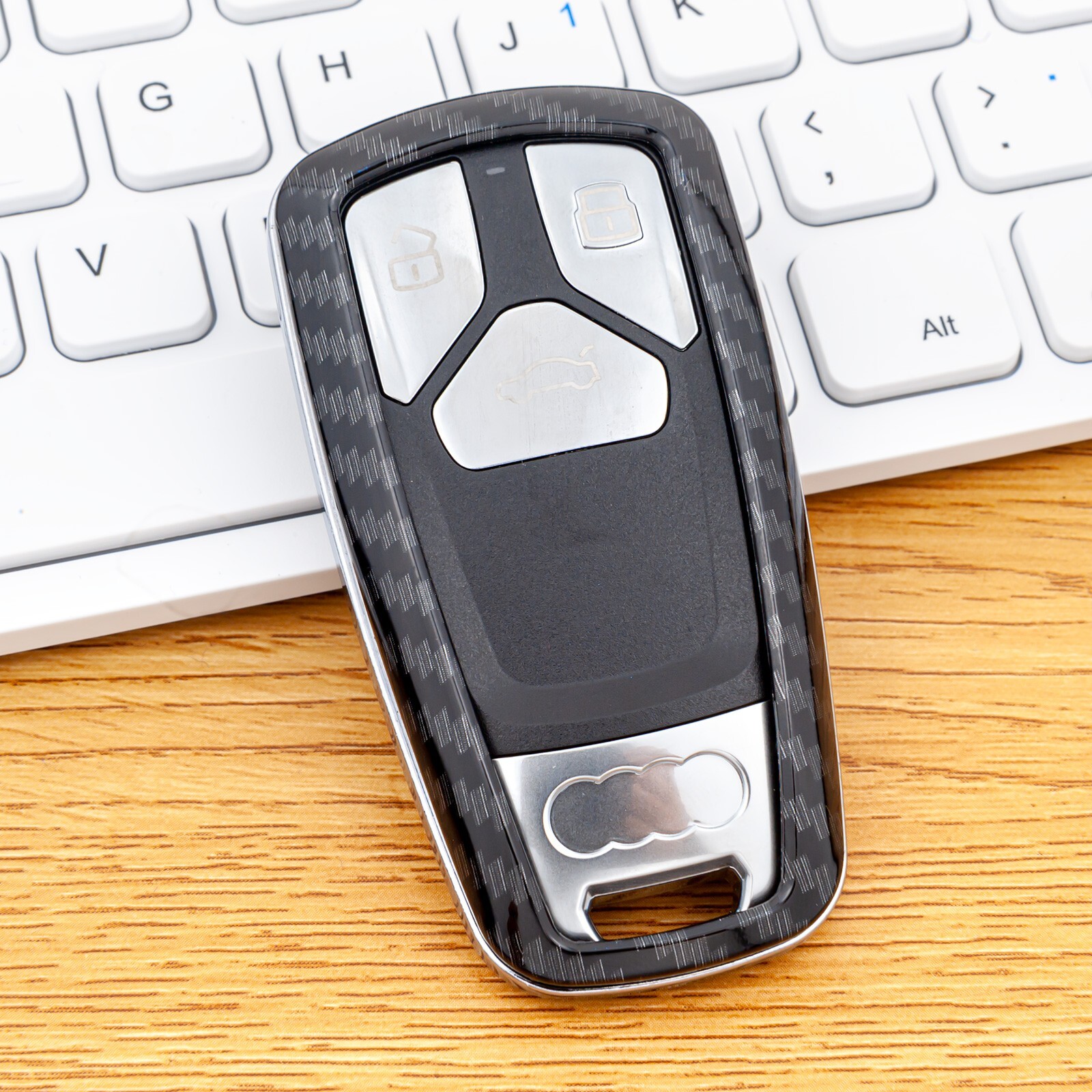 ABS plastic Carbon Fibre Car Smart Key Fob Case Cover For Audi A4 B9 A5 Q5 Q7 TT