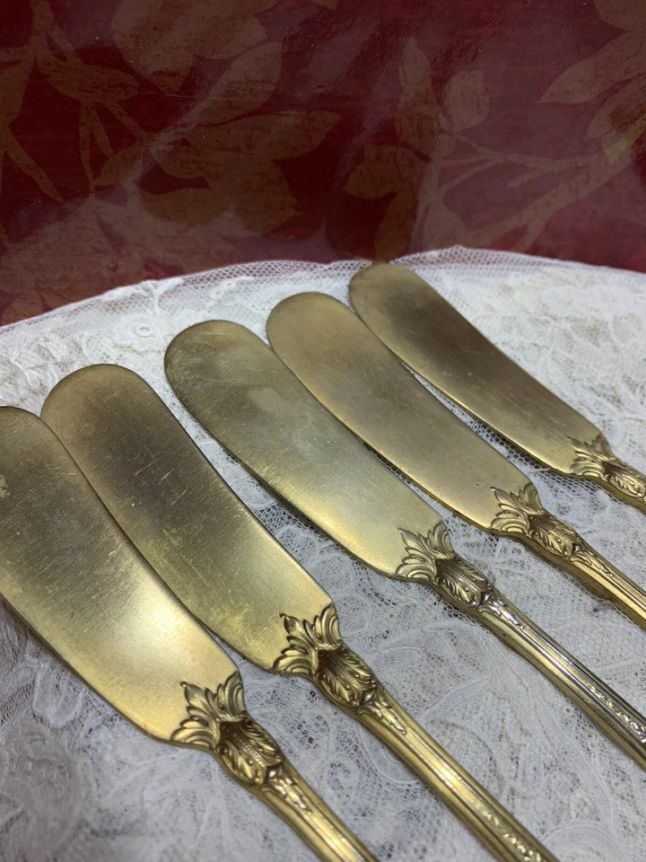 Wallace esterlina (5) mango plano esparcidores de mantequilla de colección Sir Christopher Foto 3 de 4