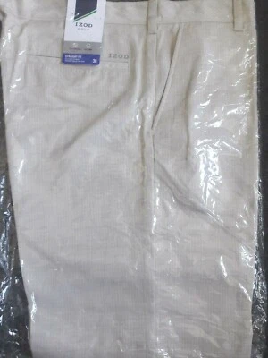 New IZOD Men's Golf Shorts Straight Fit - Colors: Sand [or] Midnight