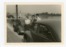 FOTO SNAPSHOT, 2 Oldtimer Auto Brille schwarz Fluss
