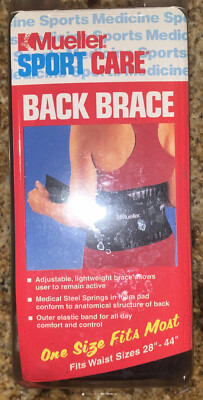 Mueller Sport Care Adjustable Back Brace One Size Fits Most New