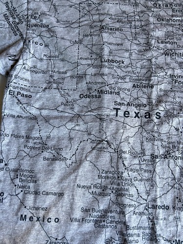 STATE OF MINE Texas MAP ALL OVER PRINT HOME SWEET VTG S/Sleeve T-shirt Sz XL - Picture 8 of 9