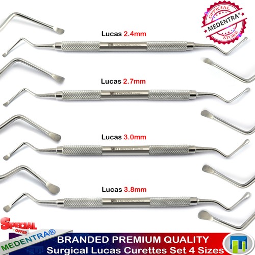 Bone Curette Lucas Dentistry Dental Instruments Set of 4 Tooth Tartar