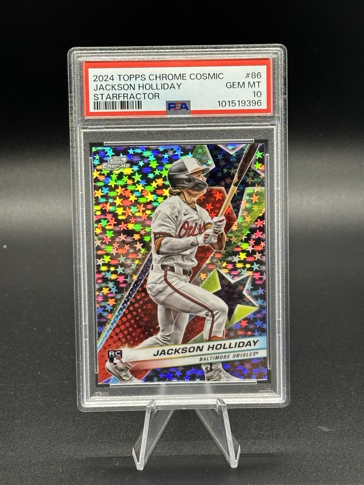 2024 TOPPS CHROME COSMIC STARFRACTOR SSP JACKSON HOLLIDAY RC PSA 10 POP 4!