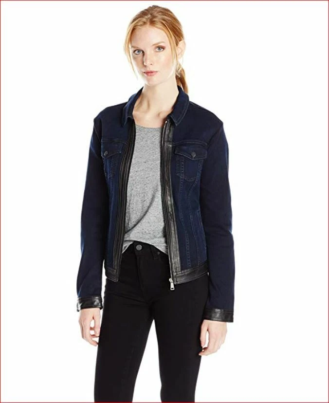 new NYDJ FuturFit women jean jacket Paris Nights MARJ1617 navy XS