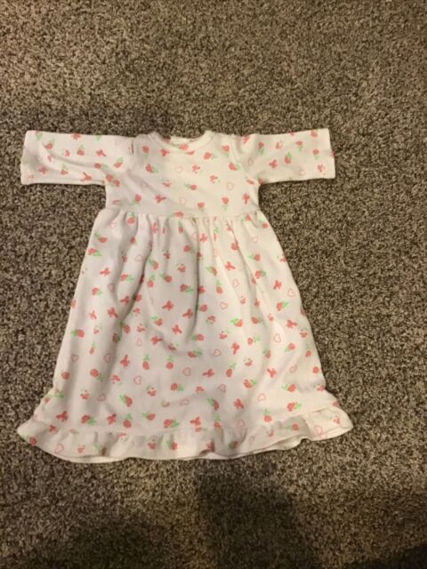 American Girl Doll Pajama Dress: White With Pink Flowers