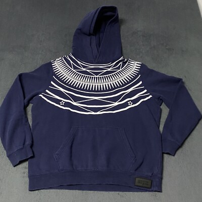 Retro Rocawear Blak Is The New Black JayZ Hoodie Sweatshirt Y2K Mens L Blue