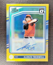 Alonzo Tredwell AUTO #/10 Gold Prizm Holo Optic 2024 Donruss Rated Prospect RC