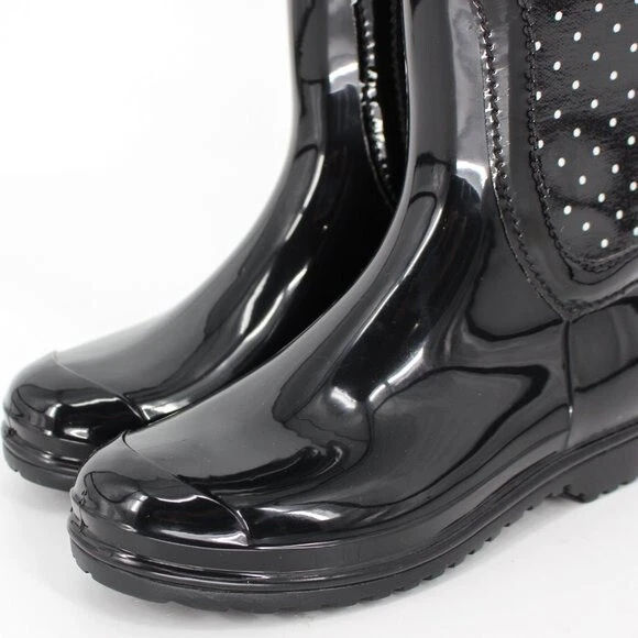 Dolce & Gabbana Lunares Negro Goma Botas de Lluvia Talla 37 NUEVAS D&G Italia Foto 3 de 4