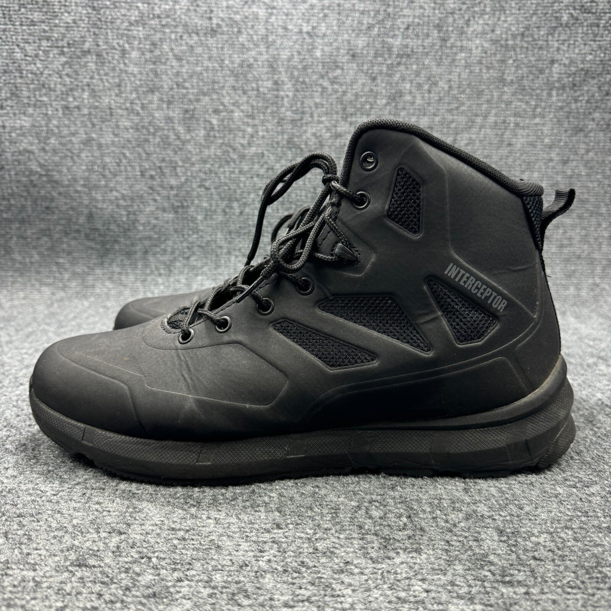 Interceptor Boots Mens 12 Black Lace Up Tactical Slip 