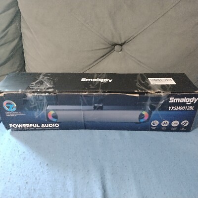 Smalody Computer PC Speaker, USB Powered Soundbar With lights Model YXSM9014BL