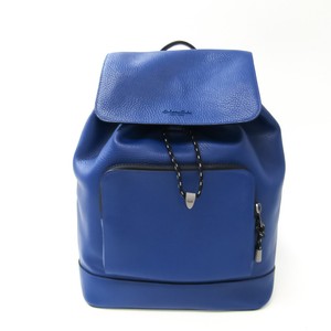 blue leather rucksack