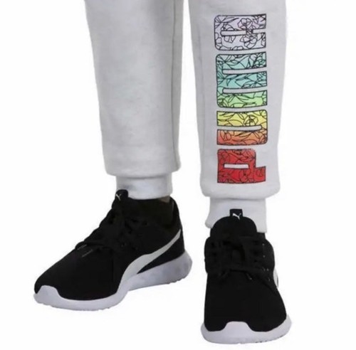 Puma Joggers Kids L 14/16 Rainbow Kids Jogger Logo Sweatpants L White - Picture 3 of 5