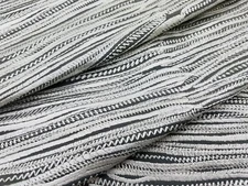 Donghia Undulating Embroidered Lines Fabric- Tightrope / Grey 3 yds DG-10359.009