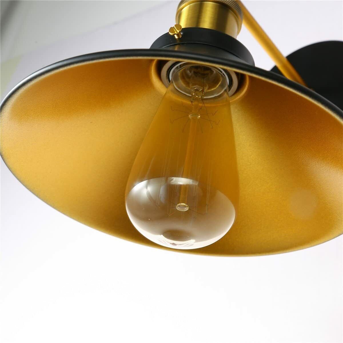 Modern Vintage Industrial Indoor Wall Light Fitting Black Metal Lounge Lampshade eBay