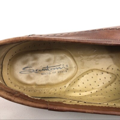 Santoni Brown Leather Kiltie Tassel Loafers Mens Size 11D  display picture 3