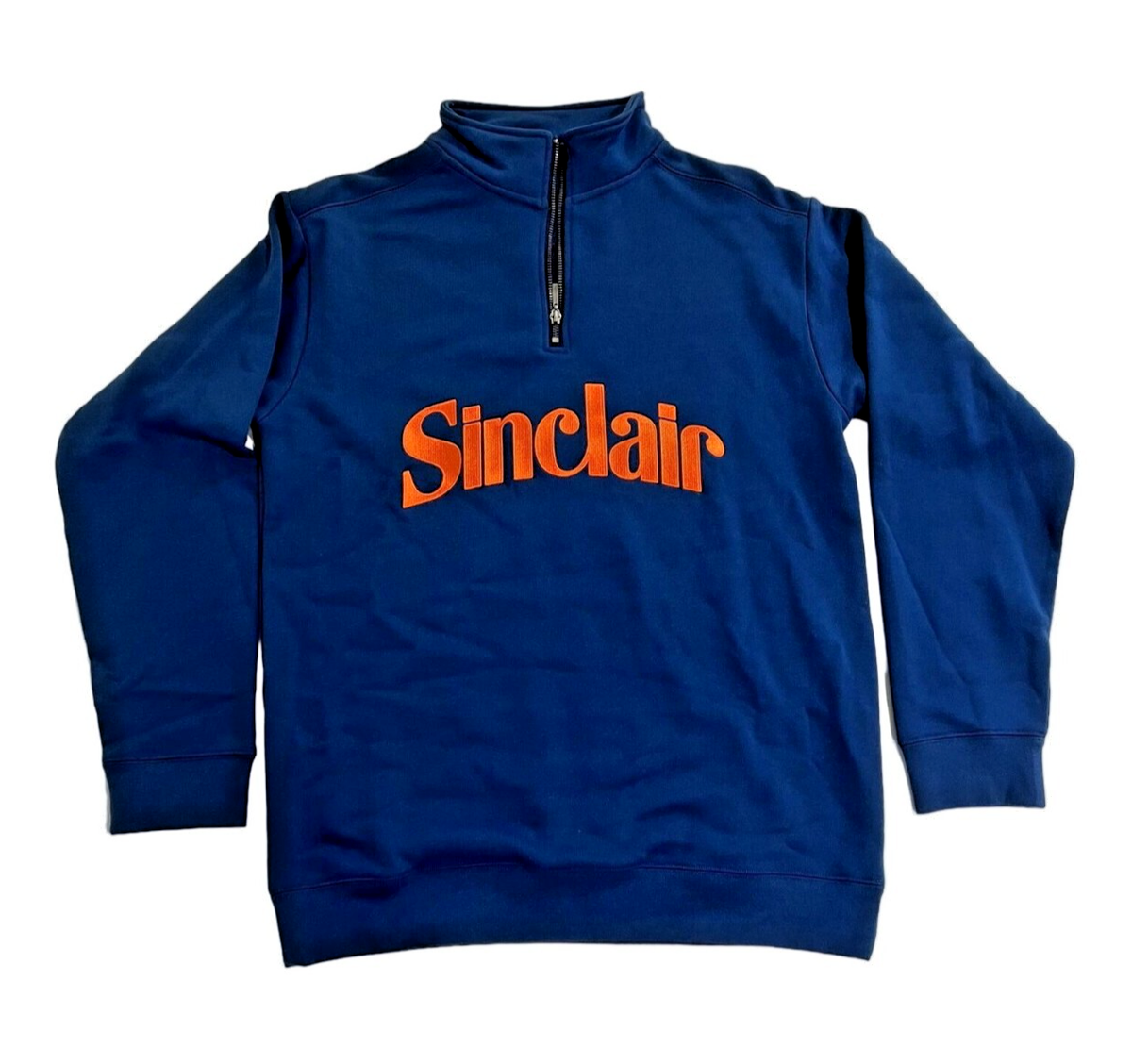 LOGOS / 72940161 シュラフ/BLK/72940161 Sinclair Global Anniversary 1/4 Zip Sweatshirt in Navy Blue Orange