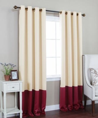IKEA Merete Pair Room Darkening Curtains Color block 2 Panels