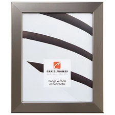 Craig Frames Bauhaus, 1.25 Inch Wide Modern Stainless Silver Picture Frame