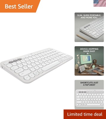 Pebble Keys 2 K380s, Multi-Device Bluetooth Wireless Keyboard with Customizab...