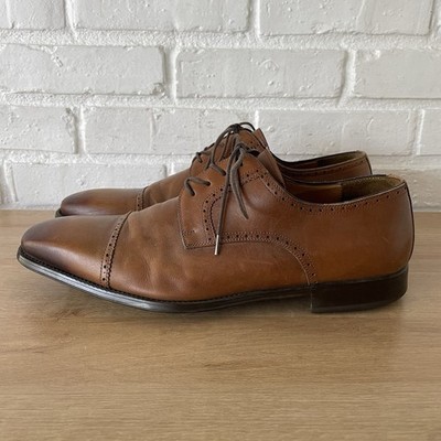 Magnanni Carlito Cap Toe Derby Lace Up Dress Brown Shoes in  display picture 2