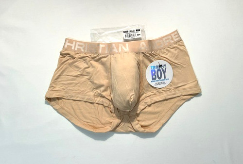 Andrew Christian Size M   TROPHY BOY Modal Boxer Briefs - Sand-Extra Roomy Pouch