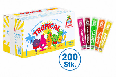 200 Wassereis Sticks Bussy Mix 5 Sorten Großpackung Vorratspack Preisgünstig