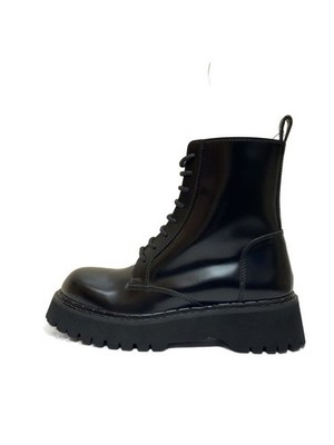 Womens GUCCI GUCCI Web Stripe Women s Ankle Boots 38.5 Black Shiny Leather 79439