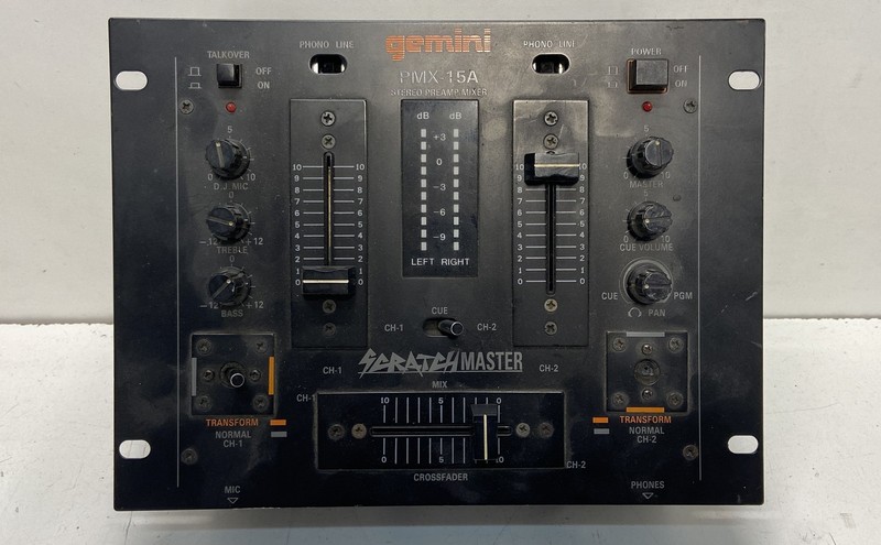 Vintage Gemini PMX-15A Scratch Master Stereo Preamp Mixer Parts or Repair