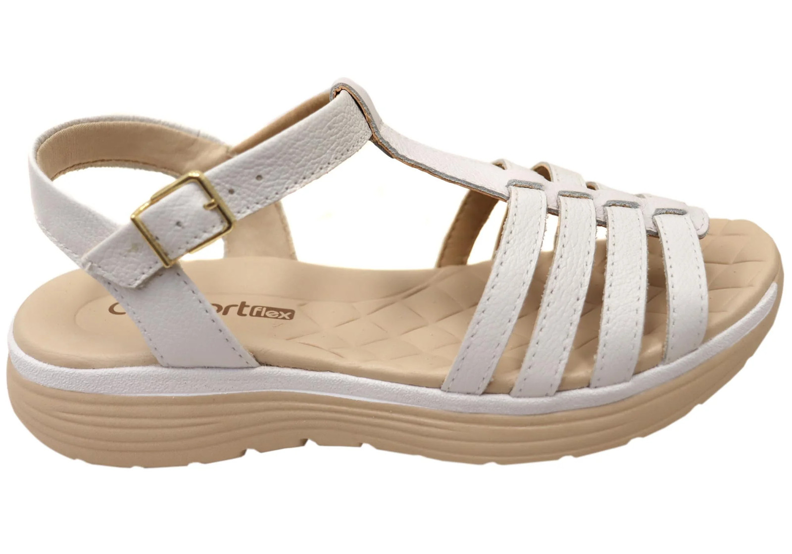 Comfortflex Winslet Womens Leather Sandals With Comfortable Footbed