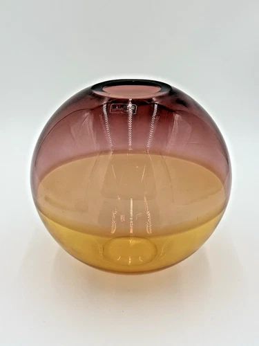 MURANO ALFREDO BARBINI INCALMO SPHERE BUBBLE ORB VASE GLASS VINTAGE RARE