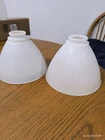2 Vintage 8" Milk Glass Waffle Torchiere Lamp Diffuser Shades P10