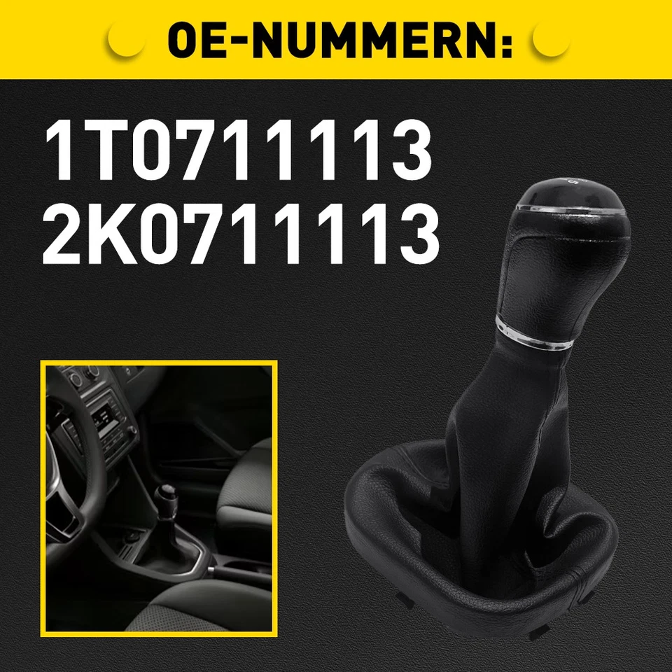 Schaltmanschette + Schaltknauf für VW Touran + Caddy 2K III mit Rahmen 5 Gang - Bild 2 von 4