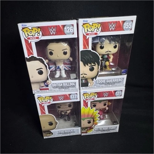 Funko WWE Pop! Vinyl British Bulldog, Eddie Guerrero, The Rock, Steamboat