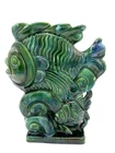 Royal Haeger Iridescent Green Fish Statue Vase R742 U.S.A.