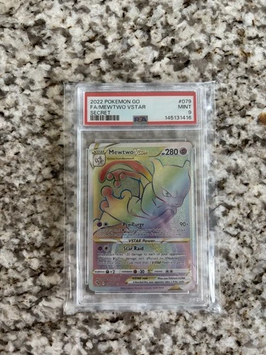 Mewtwo VSTAR 079/078 - Pokemon GO - Graded PSA 9 MINT Rainbow Pokemon Card