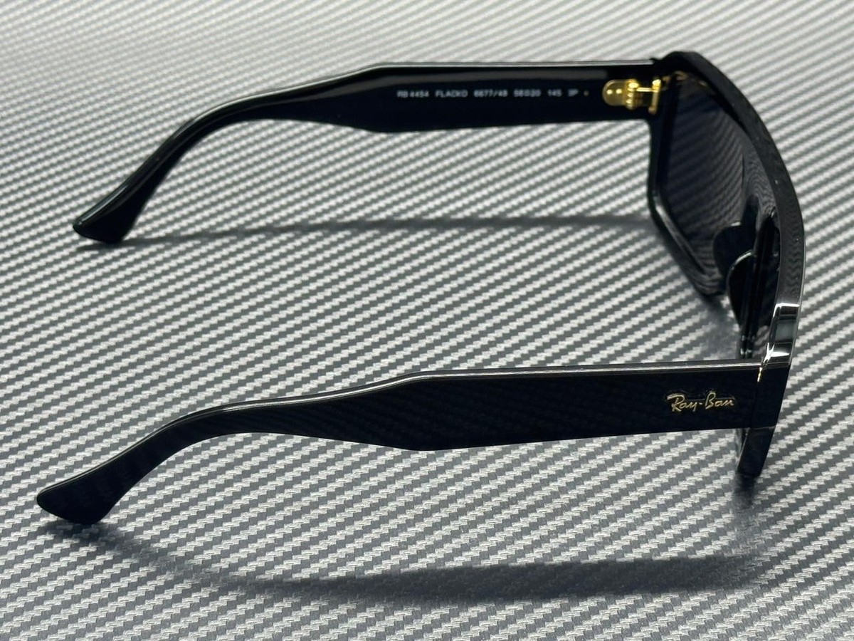 RAY BAN RB4454 667748 Black Polarized Unisex 56 mm Sunglasses | eBay