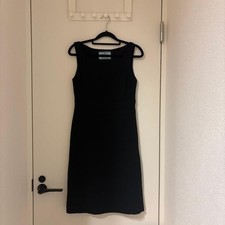 PRADA Black Sleeveless Knee Length Dress F/S from Japan