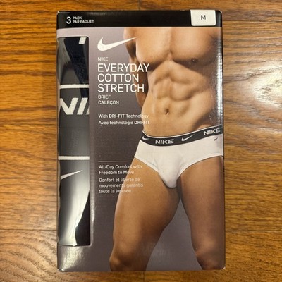 NEW Nike Everyday Cotton Stretch Hip Brief 3-Pack Black M