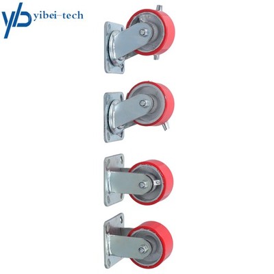 4 × Heavy Duty Casters 4'' Capacity to 2800 lbs With 2 straight and 2 Side Brakes
