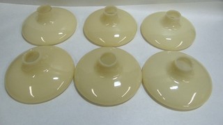 6 ANTIQUE IVORY CREAM HANGING LIGHT CHANDELIER GLASS GLOBE SHADES