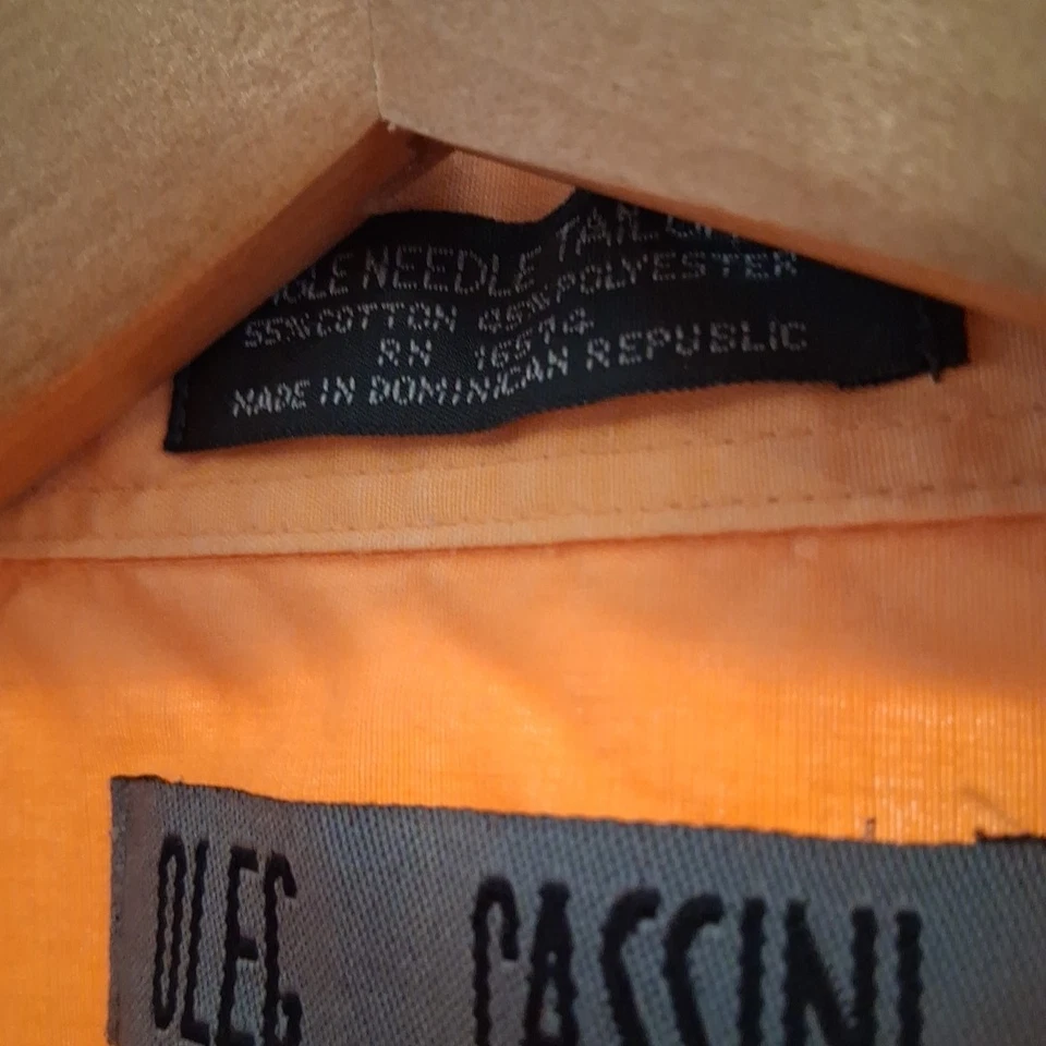 Camisa de vestir Oleg Cassini abotonada para hombre boda oficina talla 32/33 Foto 4 de 4