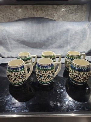 Ottoman Iznik Pottery Mug Set Ceramic Antique Vintage Persian Islamic Turkish 6