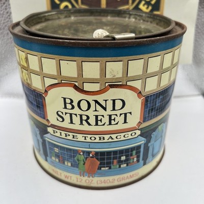 Vintage Bond Street Pipe Tobacco 12oz Tin Can Cigar Cigarette Smoking 